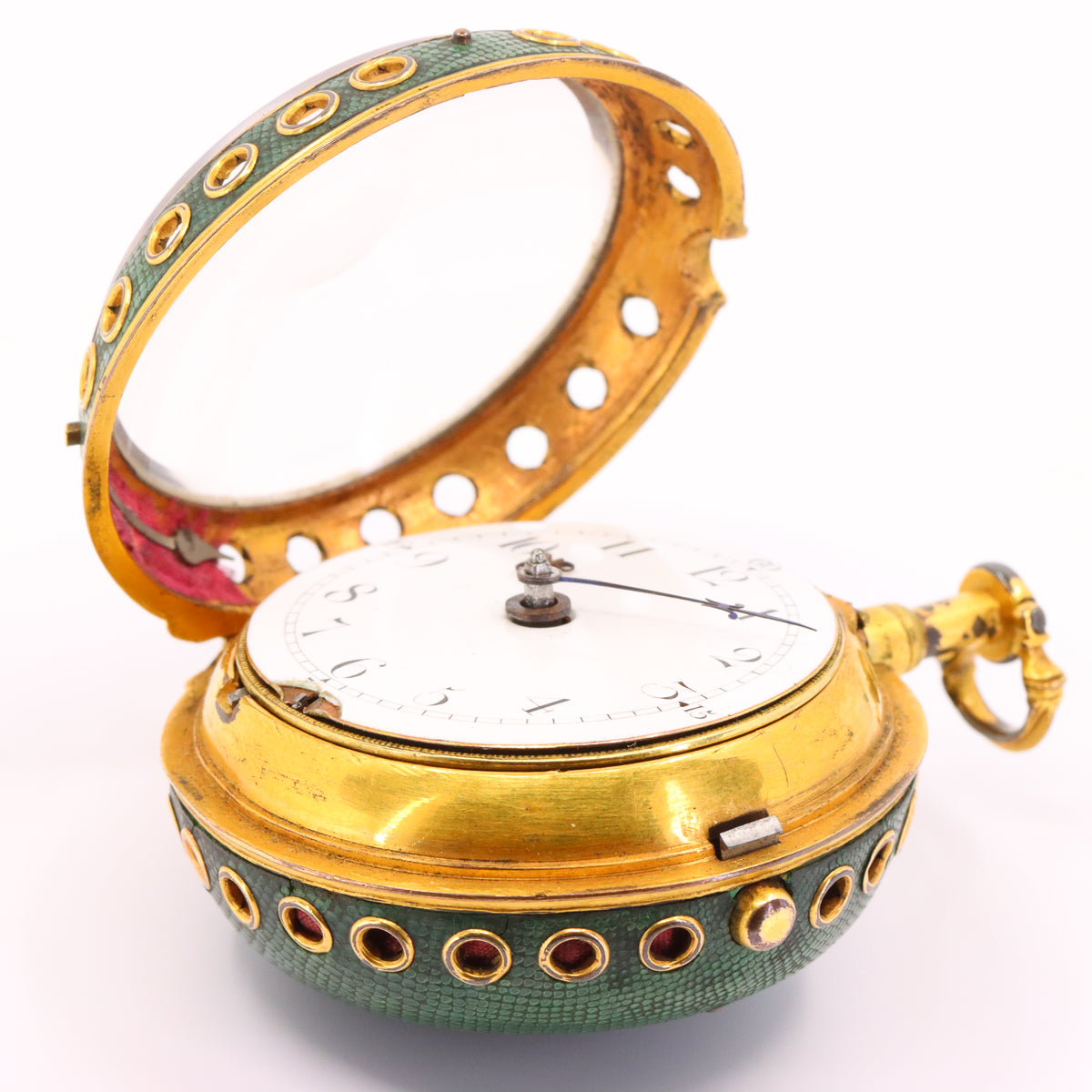 Antique c1700 Brouncker Watts London Quarter Repeater Shagreen Pocket Watch