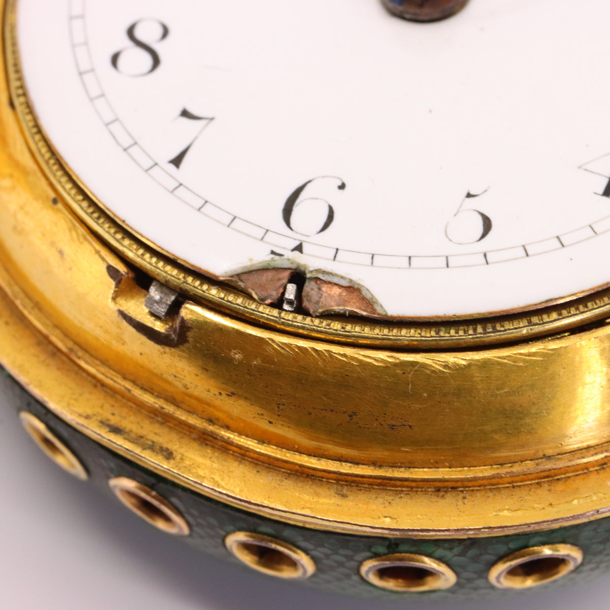 Antique c1700 Brouncker Watts London Quarter Repeater Shagreen Pocket Watch