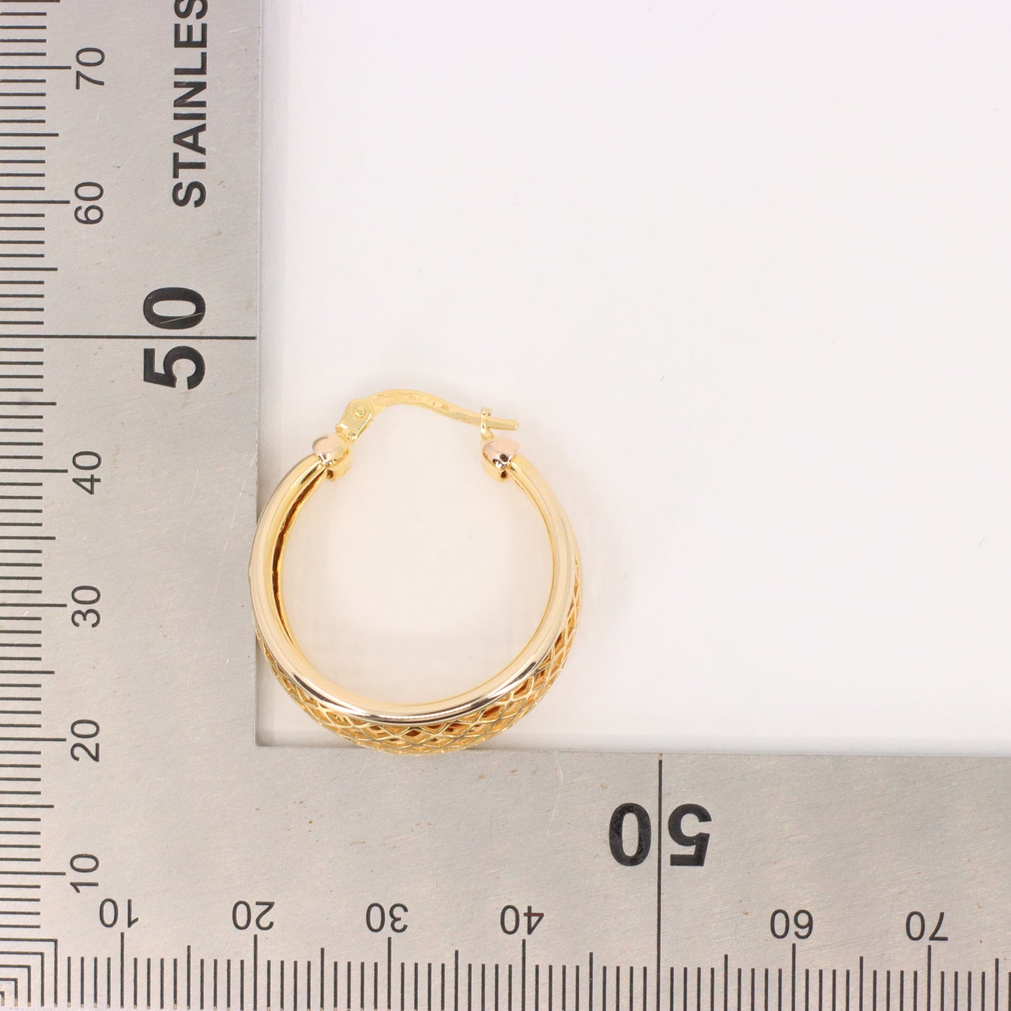 Vintage 9ct Hallmarked Gold UnoAErre Italian Open Design Hoop Earrings Boxed Gift