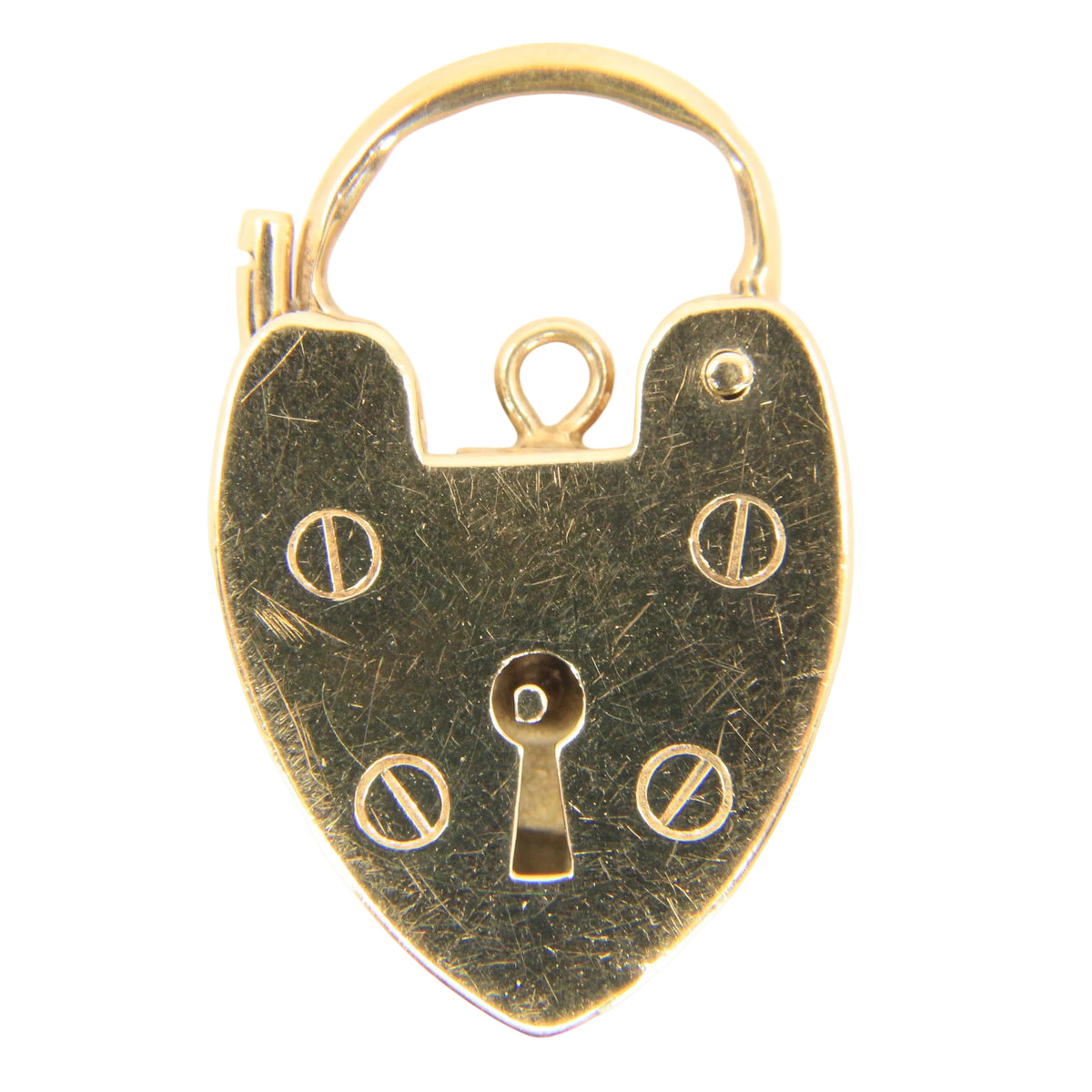 Vintage 9ct Double Hallmarked Gold Heart Padlock Lock Charm Pendant Love Gift