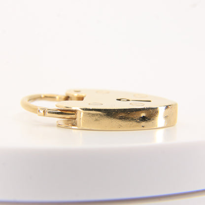 Vintage 9ct Double Hallmarked Gold Heart Padlock Lock Charm Pendant Love Gift
