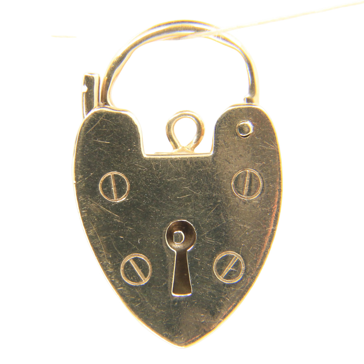 Vintage 9ct Double Hallmarked Gold Heart Padlock Lock Charm Pendant Love Gift