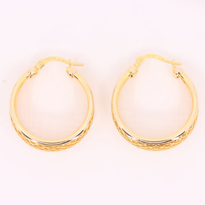 Vintage 9ct Hallmarked Gold UnoAErre Italian Open Design Hoop Earrings Boxed Gift