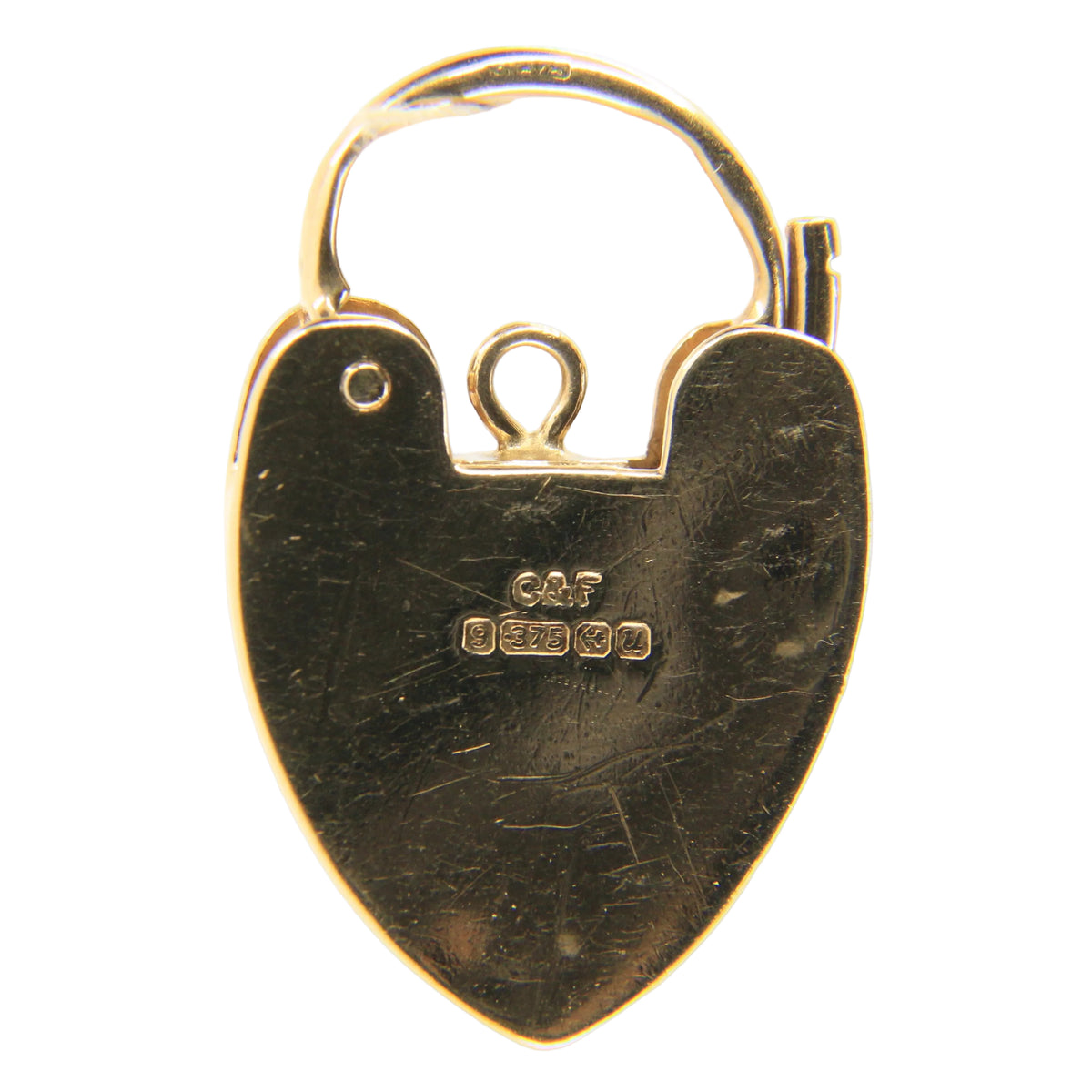 Vintage 9ct Double Hallmarked Gold Heart Padlock Lock Charm Pendant Love Gift