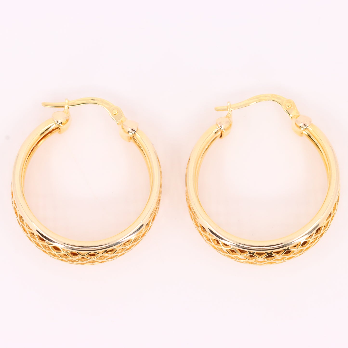 Vintage 9ct Hallmarked Gold UnoAErre Italian Open Design Hoop Earrings Boxed Gift