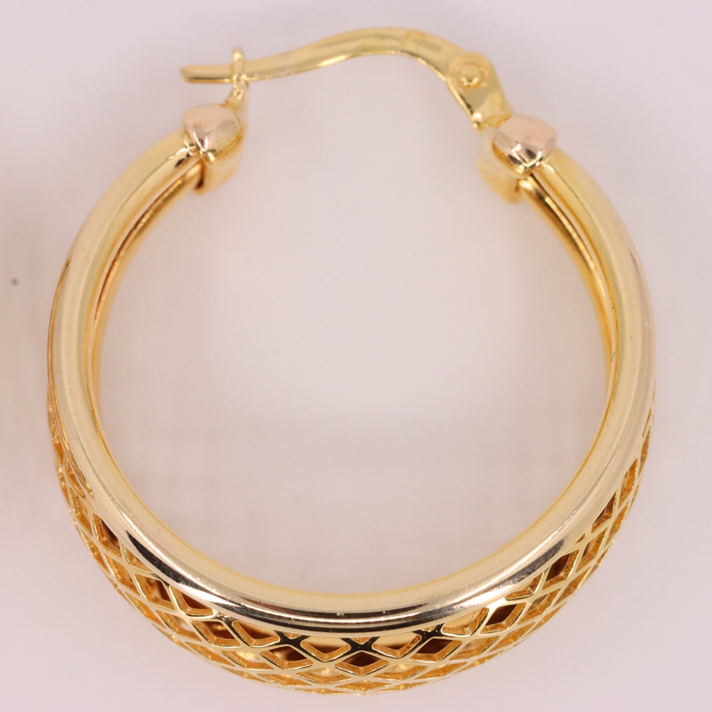 Vintage 9ct Hallmarked Gold UnoAErre Italian Open Design Hoop Earrings Boxed Gift