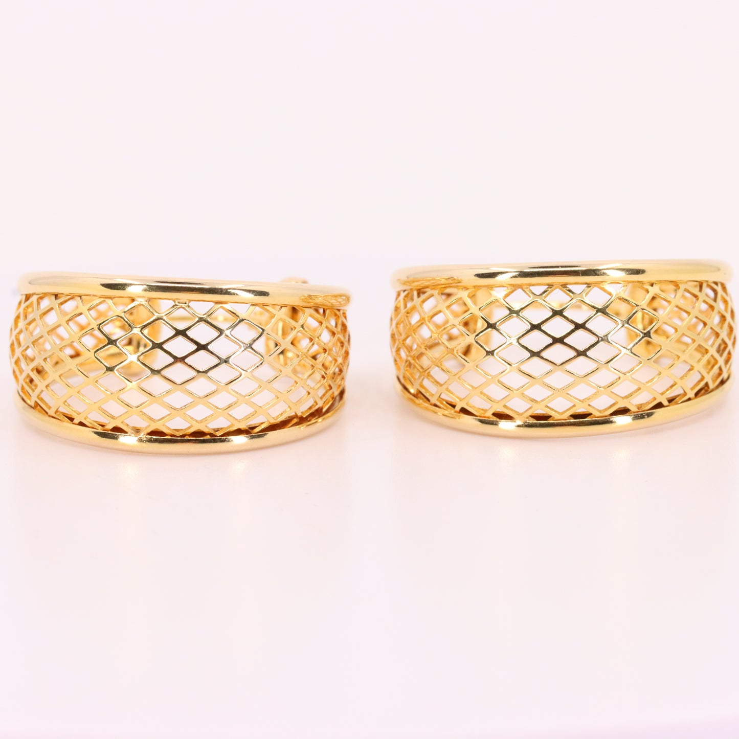 Vintage 9ct Hallmarked Gold UnoAErre Italian Open Design Hoop Earrings Boxed Gift