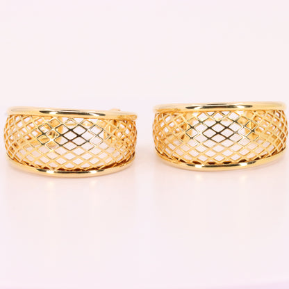 Vintage 9ct Hallmarked Gold UnoAErre Italian Open Design Hoop Earrings Boxed Gift