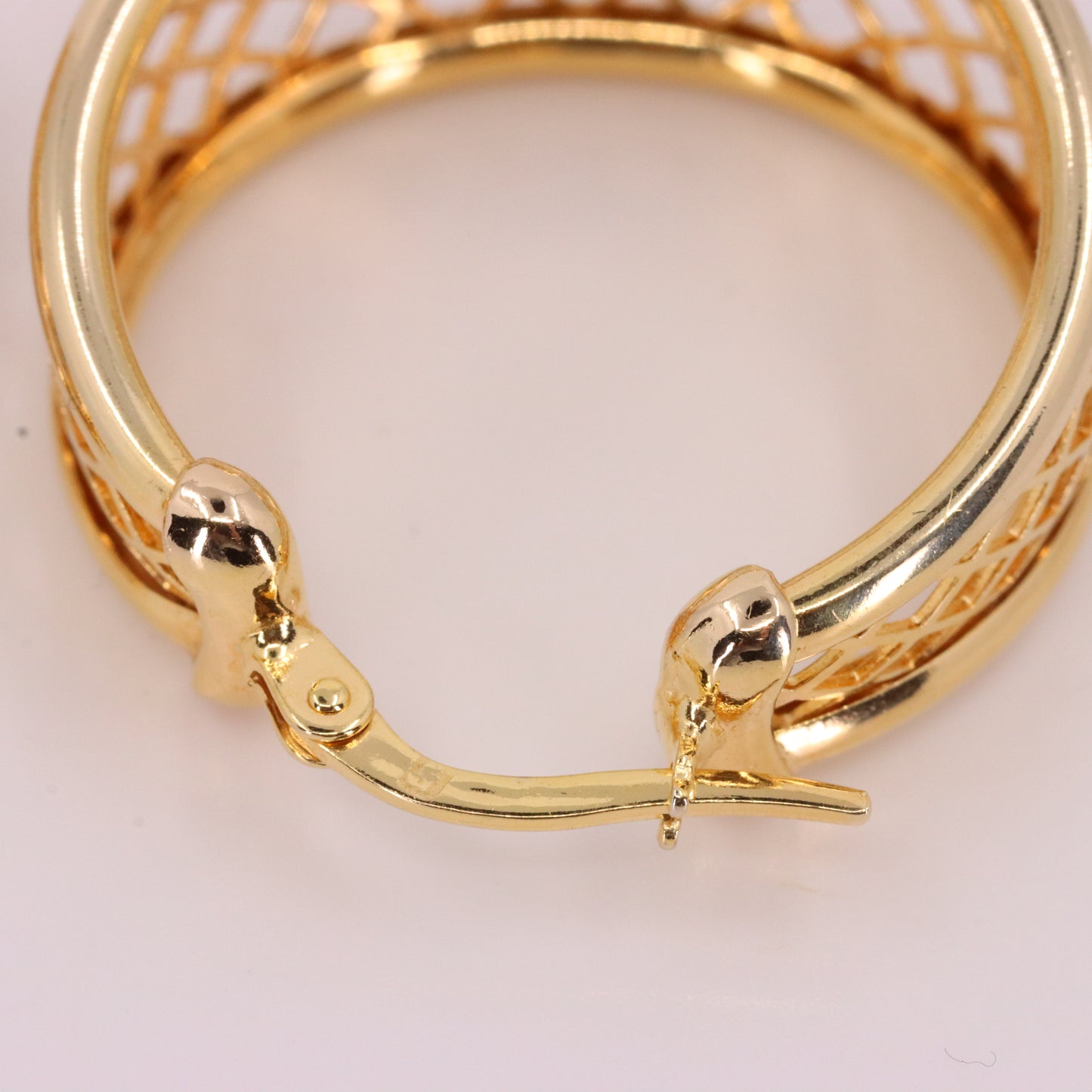 Vintage 9ct Hallmarked Gold UnoAErre Italian Open Design Hoop Earrings Boxed Gift