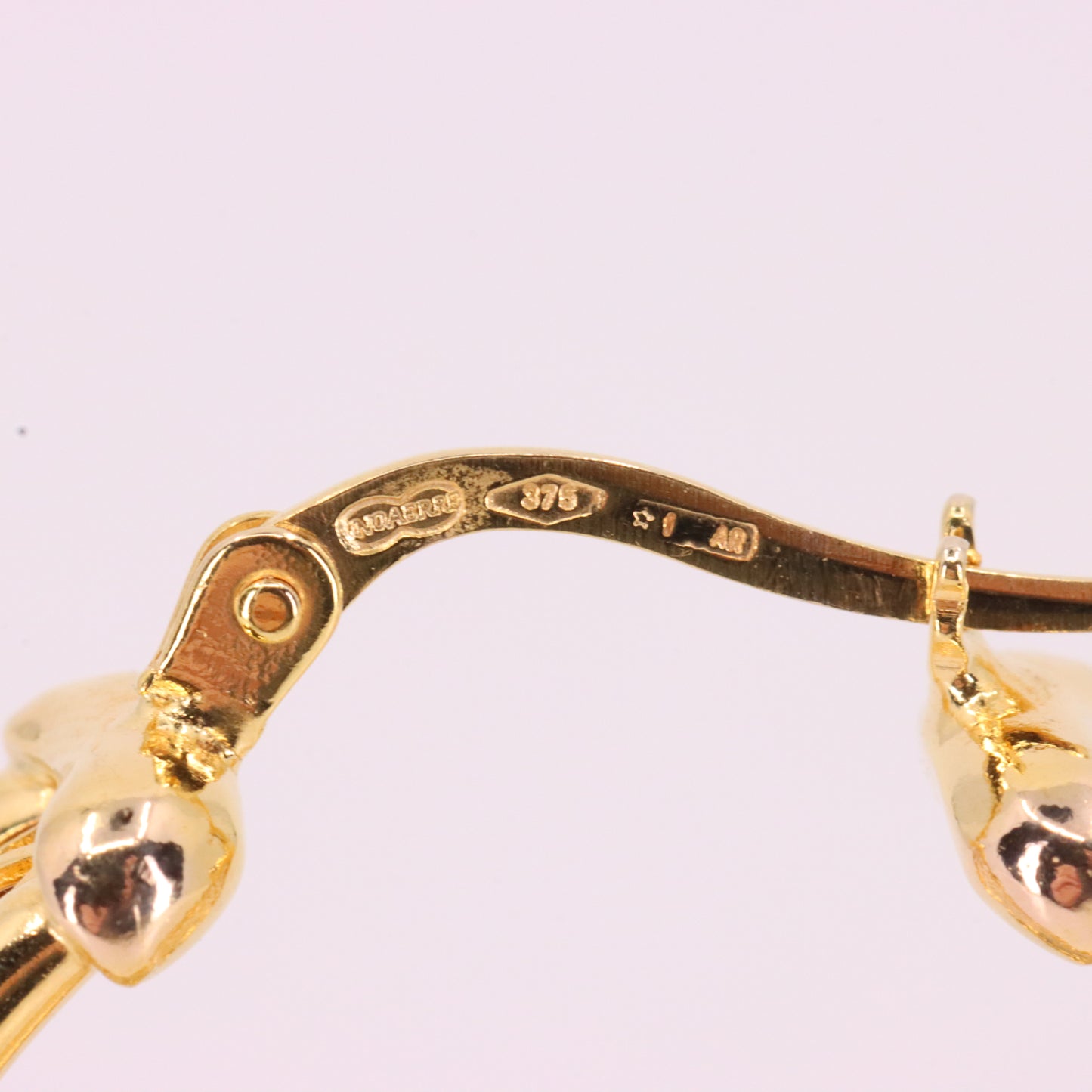 Vintage 9ct Hallmarked Gold UnoAErre Italian Open Design Hoop Earrings Boxed Gift