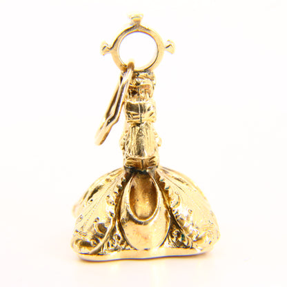 Antique 9ct Bloodstone Armorial Seal Pendant 9 Carat Yellow Gold Charm Drop Fob Gift