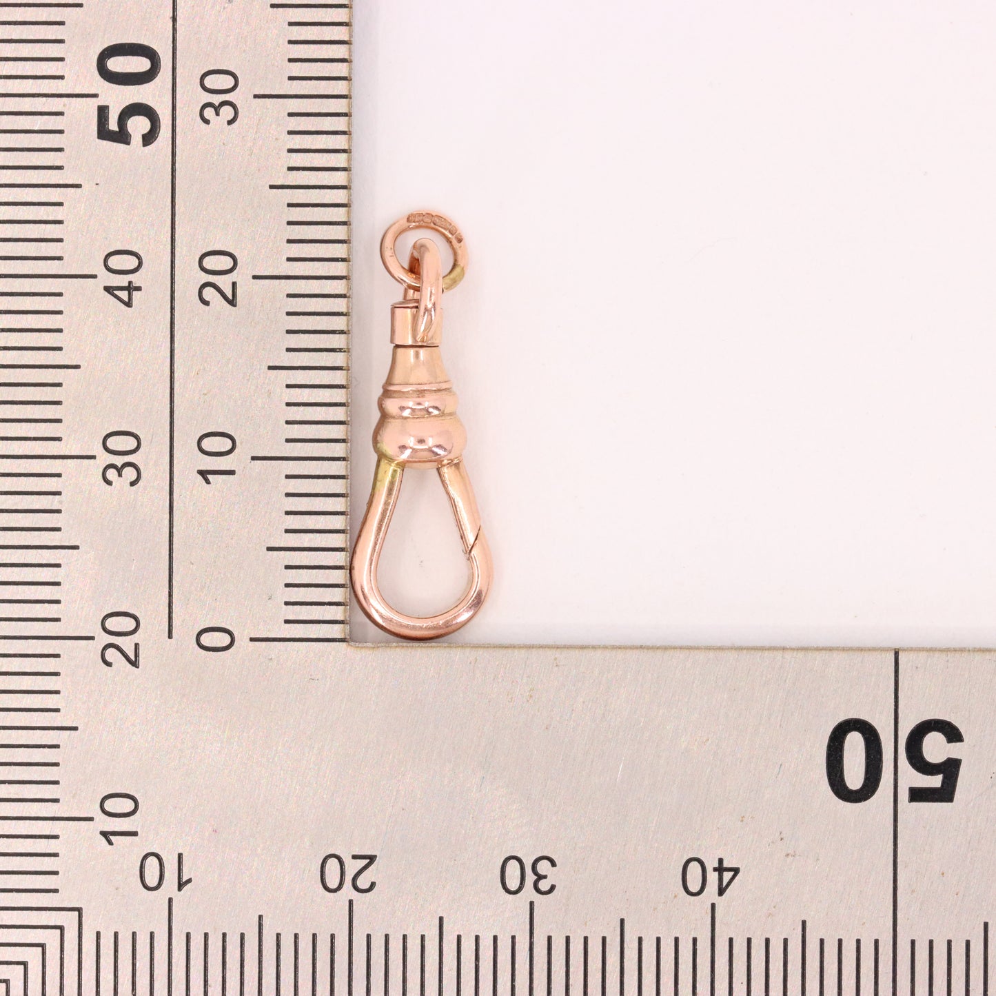 Antique 9ct Hallmarked Rose Gold Swivel Albert Dog Clip Clasp Charm Holder