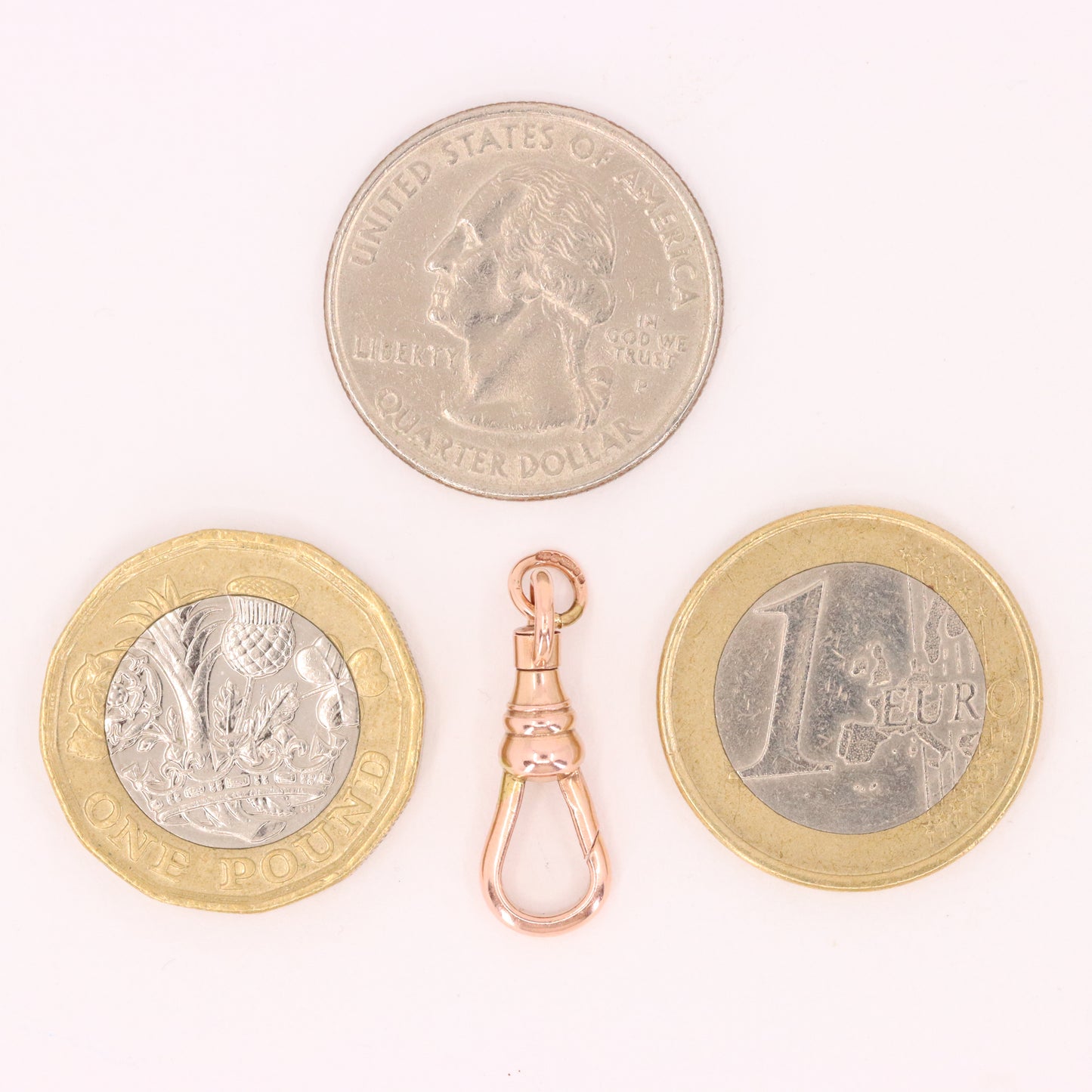 Antique 9ct Hallmarked Rose Gold Swivel Albert Dog Clip Clasp Charm Holder