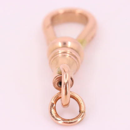 Antique 9ct Hallmarked Rose Gold Swivel Albert Dog Clip Clasp Charm Holder