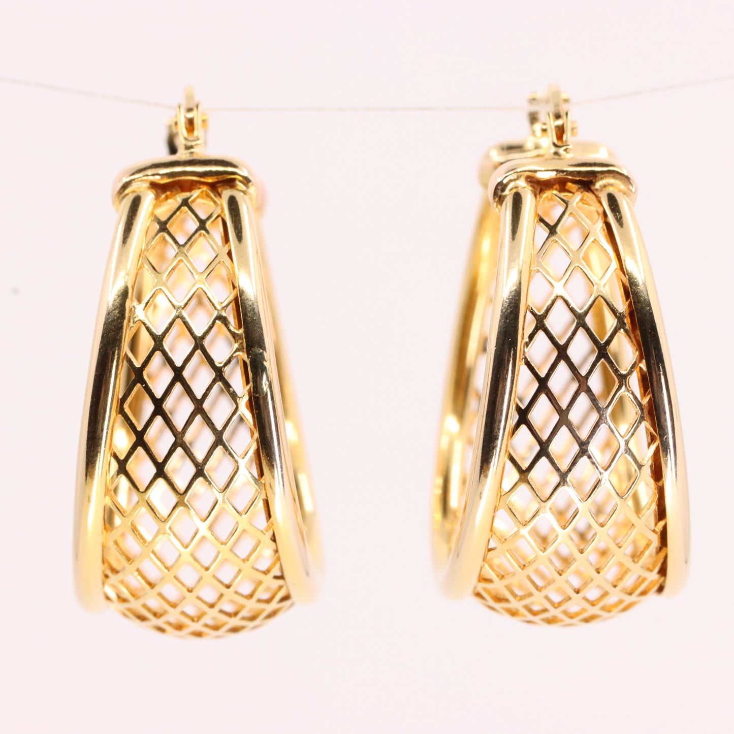 Vintage 9ct Hallmarked Gold UnoAErre Italian Open Design Hoop Earrings Boxed Gift