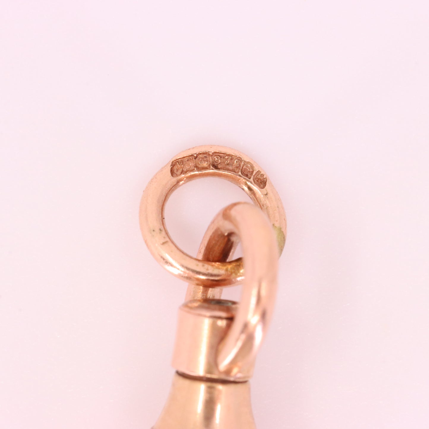 Antique 9ct Hallmarked Rose Gold Swivel Albert Dog Clip Clasp Charm Holder