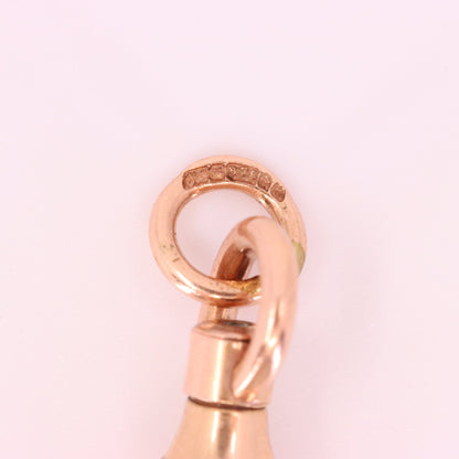 Antique 9ct Hallmarked Rose Gold Swivel Albert Dog Clip Clasp Charm Holder