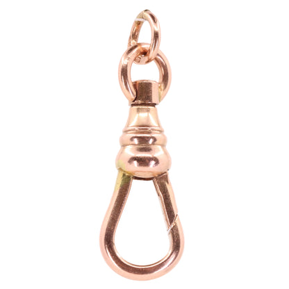 Antique 9ct Hallmarked Rose Gold Swivel Albert Dog Clip Clasp Charm Holder