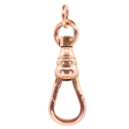Antique 9ct Hallmarked Rose Gold Swivel Albert Dog Clip Clasp Charm Holder