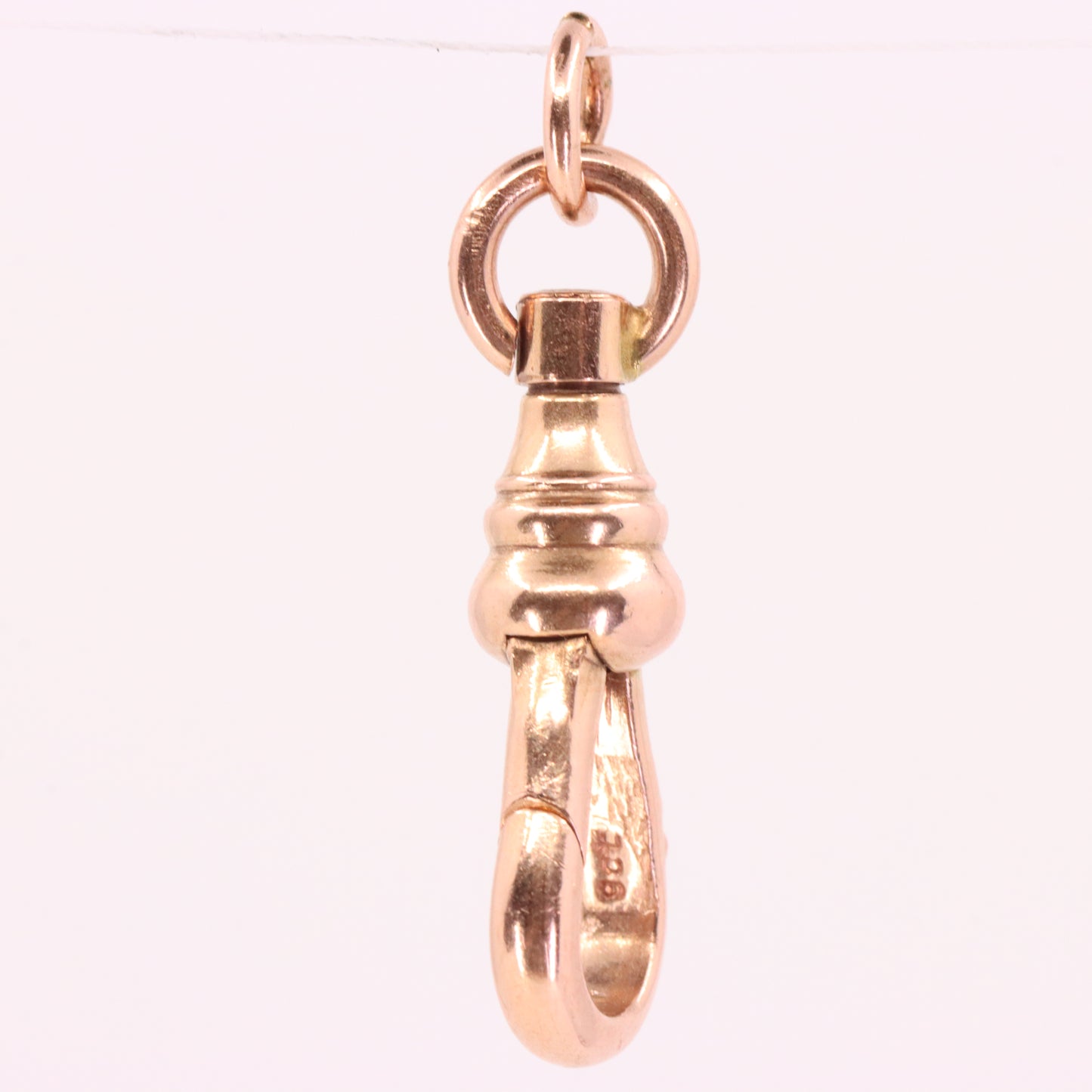 Antique 9ct Hallmarked Rose Gold Swivel Albert Dog Clip Clasp Charm Holder