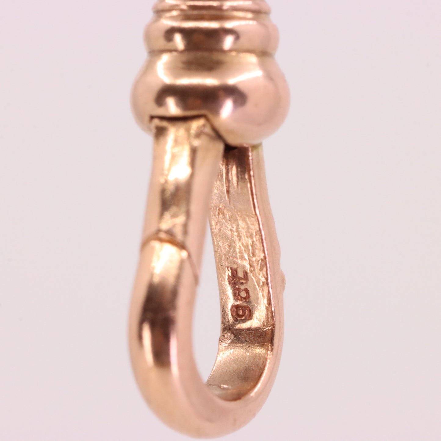 Antique 9ct Hallmarked Rose Gold Swivel Albert Dog Clip Clasp Charm Holder