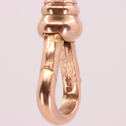 Antique 9ct Hallmarked Rose Gold Swivel Albert Dog Clip Clasp Charm Holder