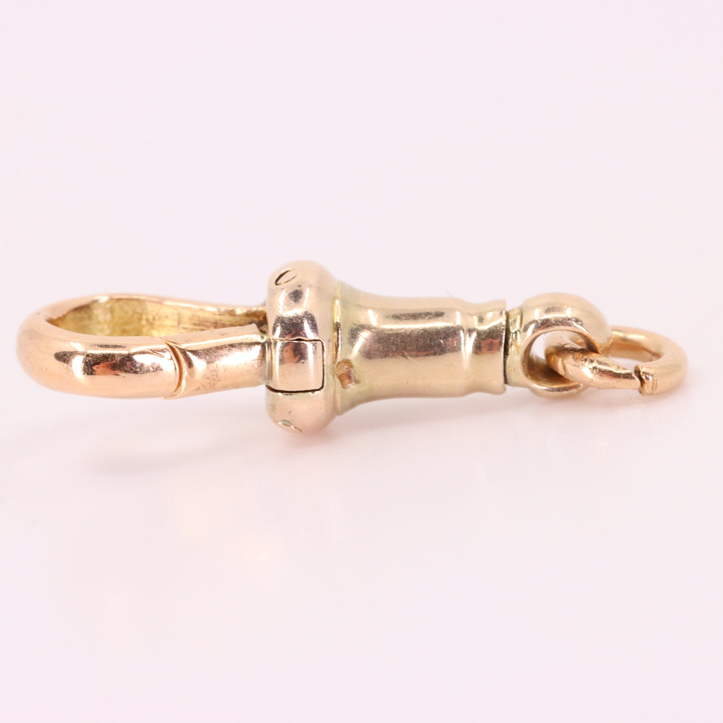 Antique 9ct Yellow Gold Albert Dog Clip Clasp Charm Pendant Holder Jewellery