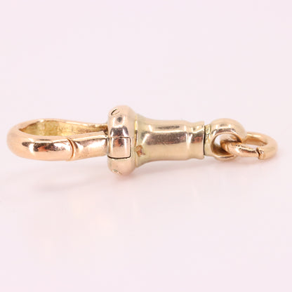 Antique 9ct Yellow Gold Albert Dog Clip Clasp Charm Pendant Holder Jewellery