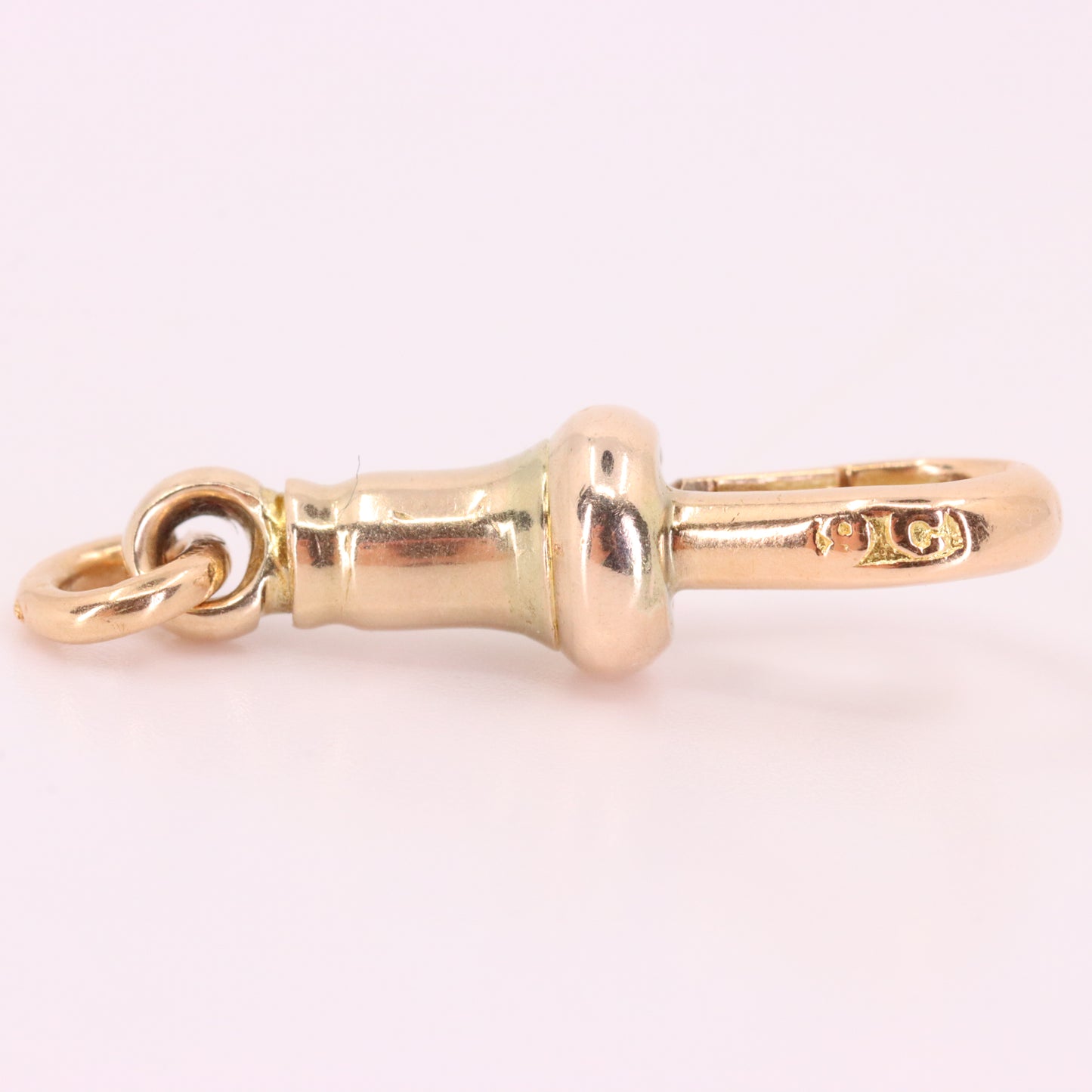 Antique 9ct Yellow Gold Albert Dog Clip Clasp Charm Pendant Holder Jewellery