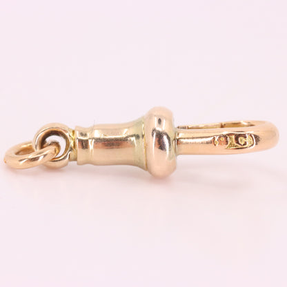 Antique 9ct Yellow Gold Albert Dog Clip Clasp Charm Pendant Holder Jewellery