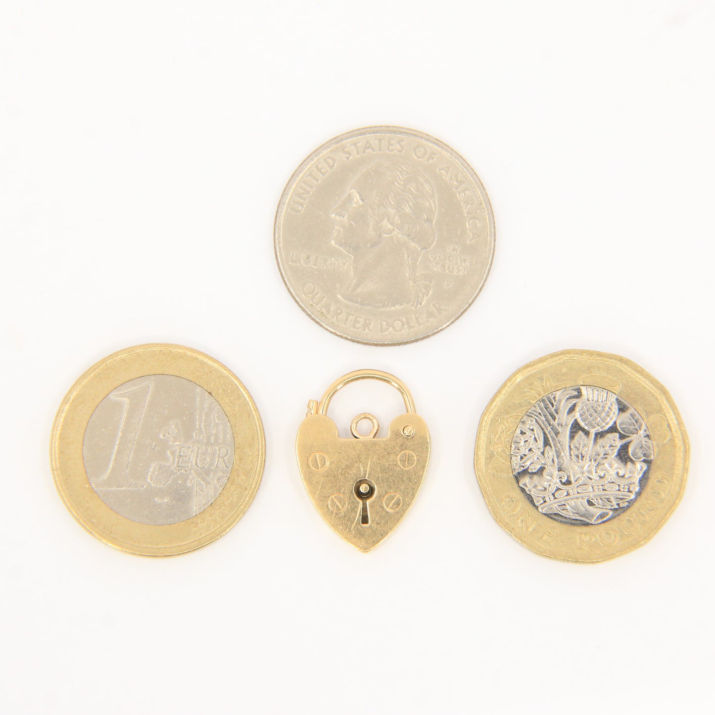 Vintage 9ct Heart Lock Gold Charm Padlock Closer Pendant Hallmarked Gifts Crafts