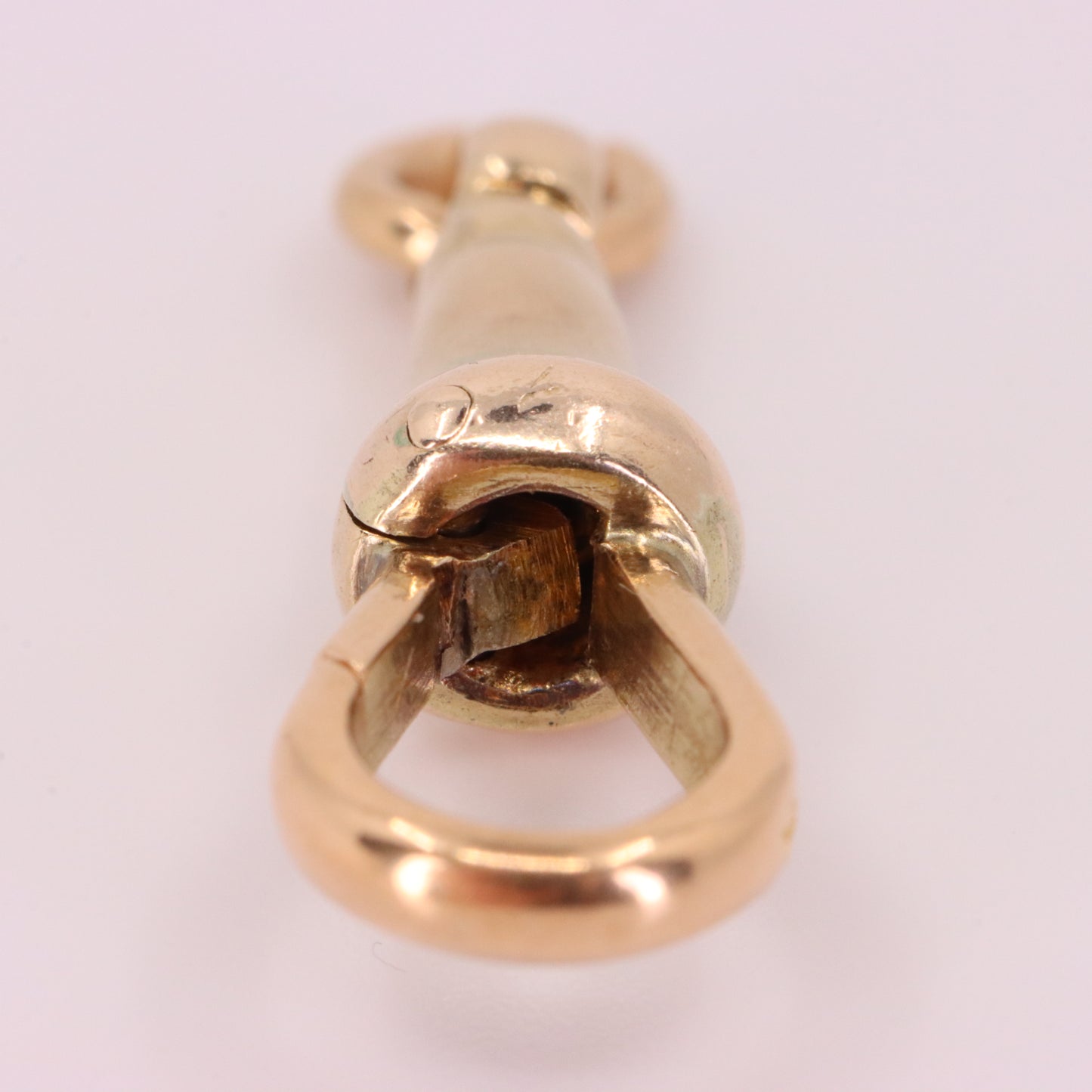 Antique 9ct Yellow Gold Albert Dog Clip Clasp Charm Pendant Holder Jewellery