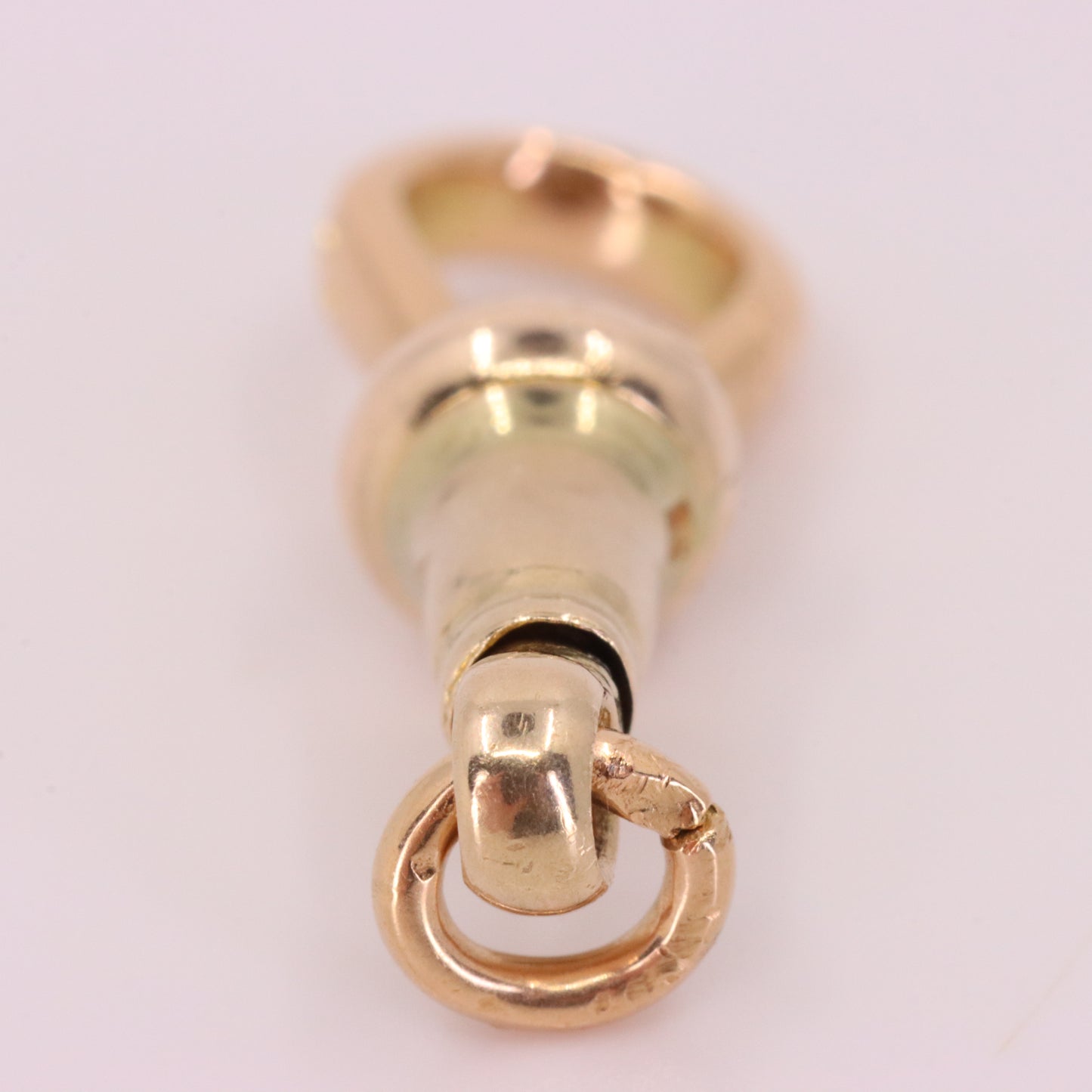 Antique 9ct Yellow Gold Albert Dog Clip Clasp Charm Pendant Holder Jewellery