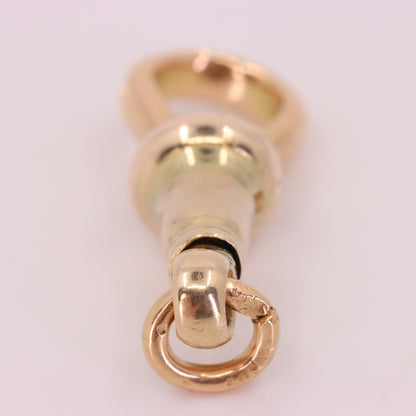 Antique 9ct Yellow Gold Albert Dog Clip Clasp Charm Pendant Holder Jewellery