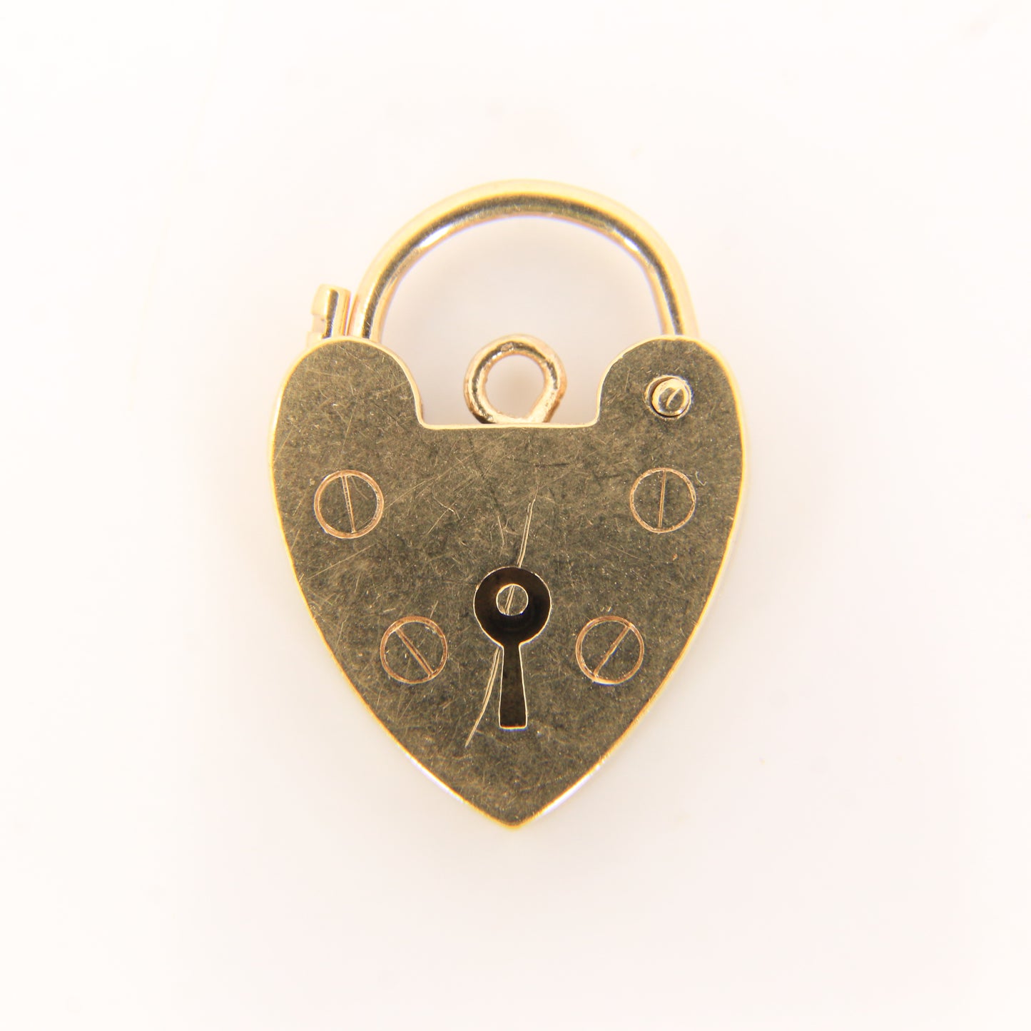 Vintage 9ct Heart Lock Gold Charm Padlock Closer Pendant Hallmarked Gifts Crafts