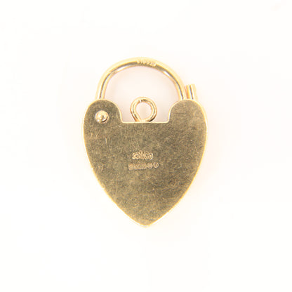 Vintage 9ct Heart Lock Gold Charm Padlock Closer Pendant Hallmarked Gifts Crafts