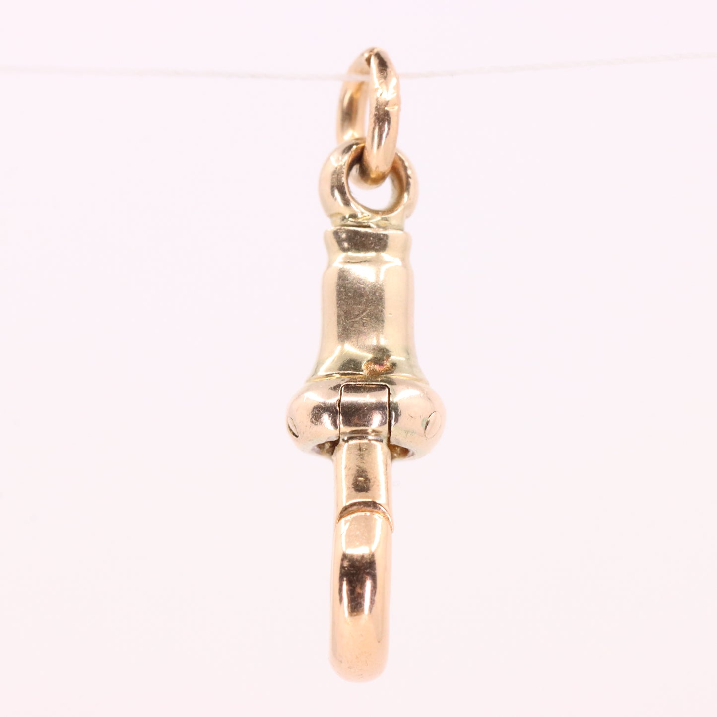 Antique 9ct Yellow Gold Albert Dog Clip Clasp Charm Pendant Holder Jewellery