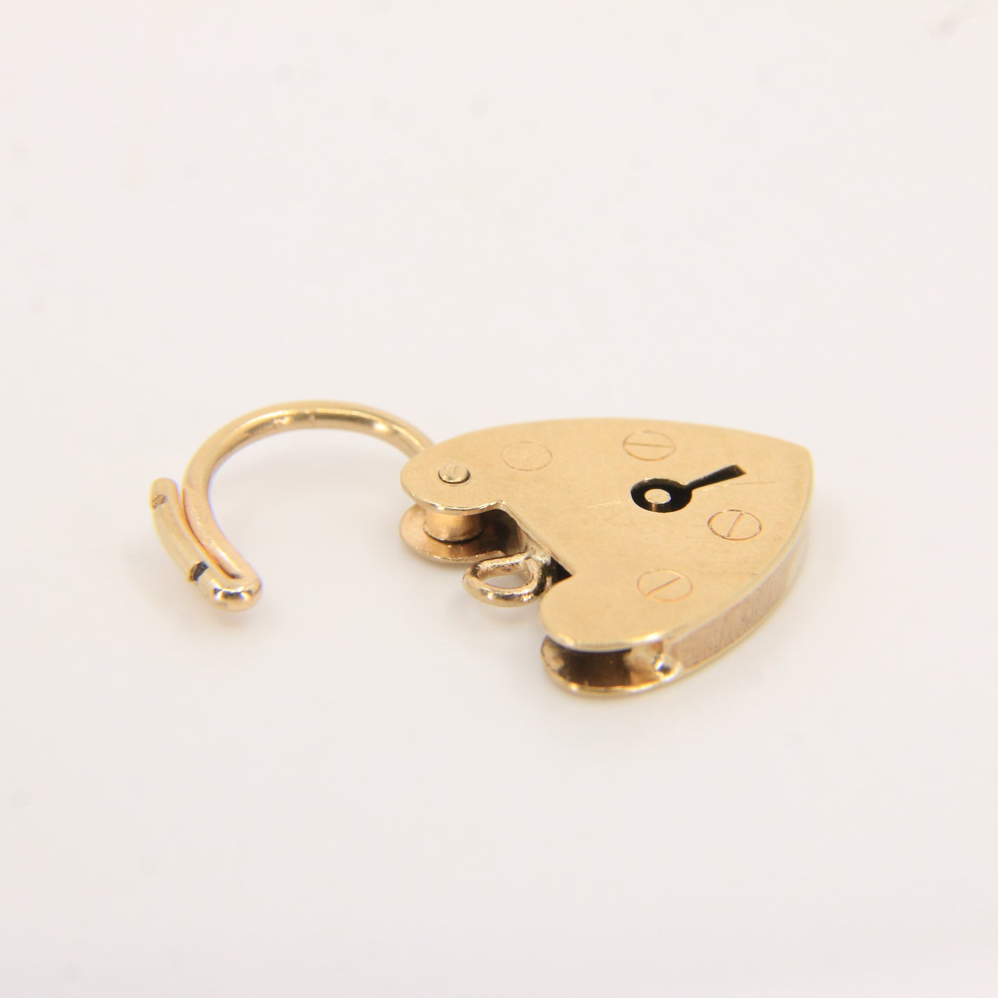 Vintage 9ct Heart Lock Gold Charm Padlock Closer Pendant Hallmarked Gifts Crafts