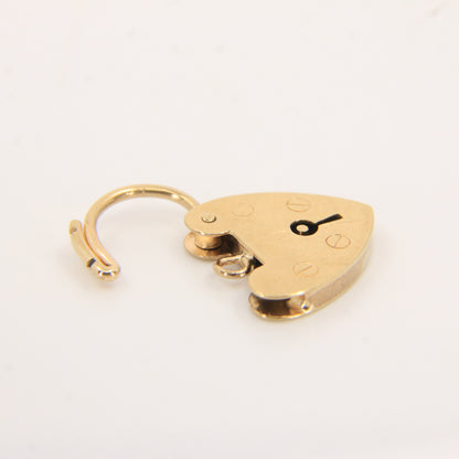 Vintage 9ct Heart Lock Gold Charm Padlock Closer Pendant Hallmarked Gifts Crafts
