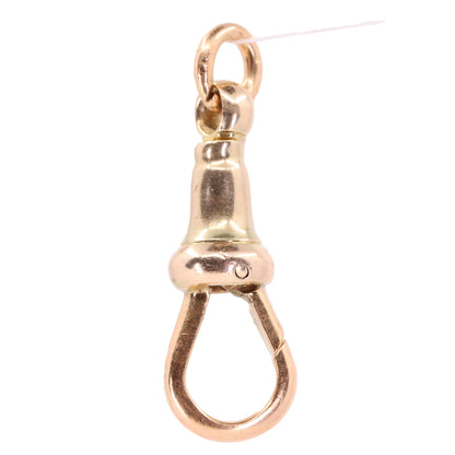 Antique 9ct Yellow Gold Albert Dog Clip Clasp Charm Pendant Holder Jewellery