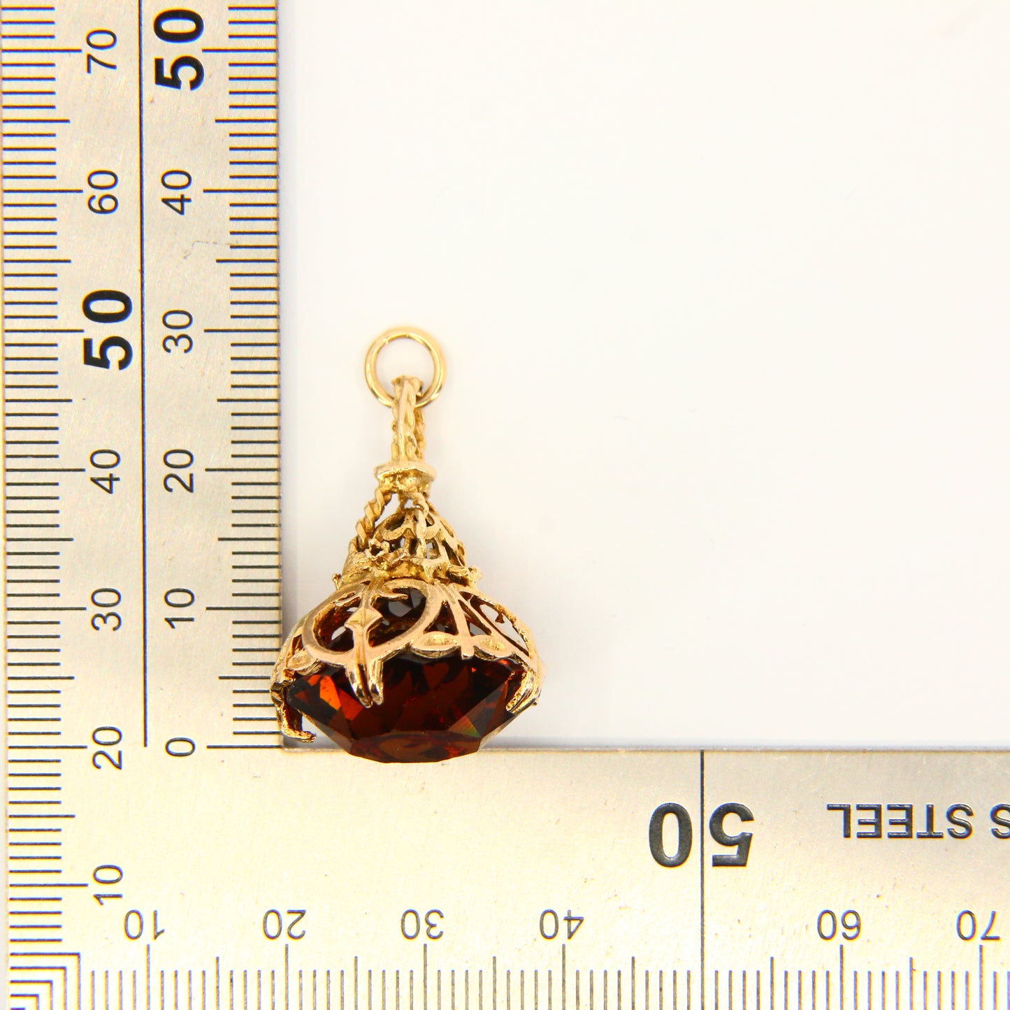 Antique 9ct Gold Drop Fob Pendant Carnelian Hallmarked Yellow Gold Charm Gift