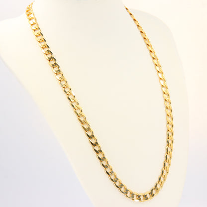 Heavy Vintage 9ct Gold Curb Chain Necklace Hallmarked Yellow Gold Chain Necklace