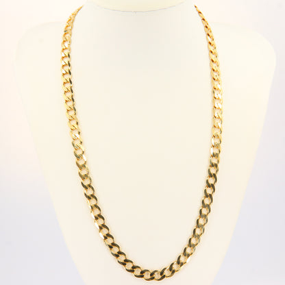 Heavy Vintage 9ct Gold Curb Chain Necklace Hallmarked Yellow Gold Chain Necklace