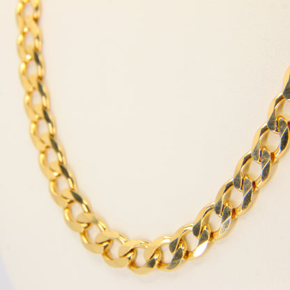 Heavy Vintage 9ct Gold Curb Chain Necklace Hallmarked Yellow Gold Chain Necklace