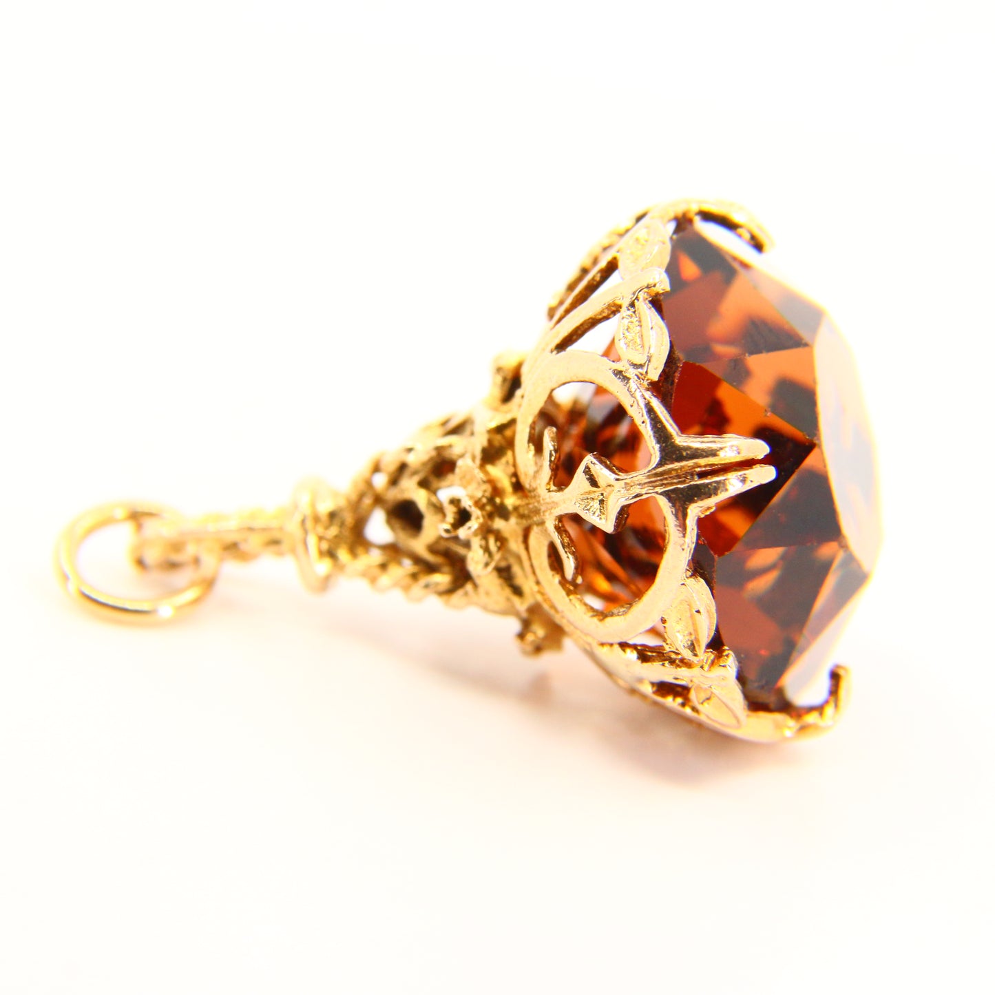 Antique 9ct Gold Drop Fob Pendant Carnelian Hallmarked Yellow Gold Charm Gift