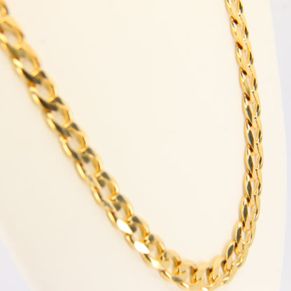 Heavy Vintage 9ct Gold Curb Chain Necklace Hallmarked Yellow Gold Chain Necklace