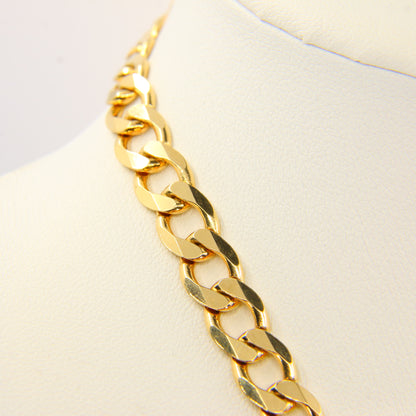 Heavy Vintage 9ct Gold Curb Chain Necklace Hallmarked Yellow Gold Chain Necklace