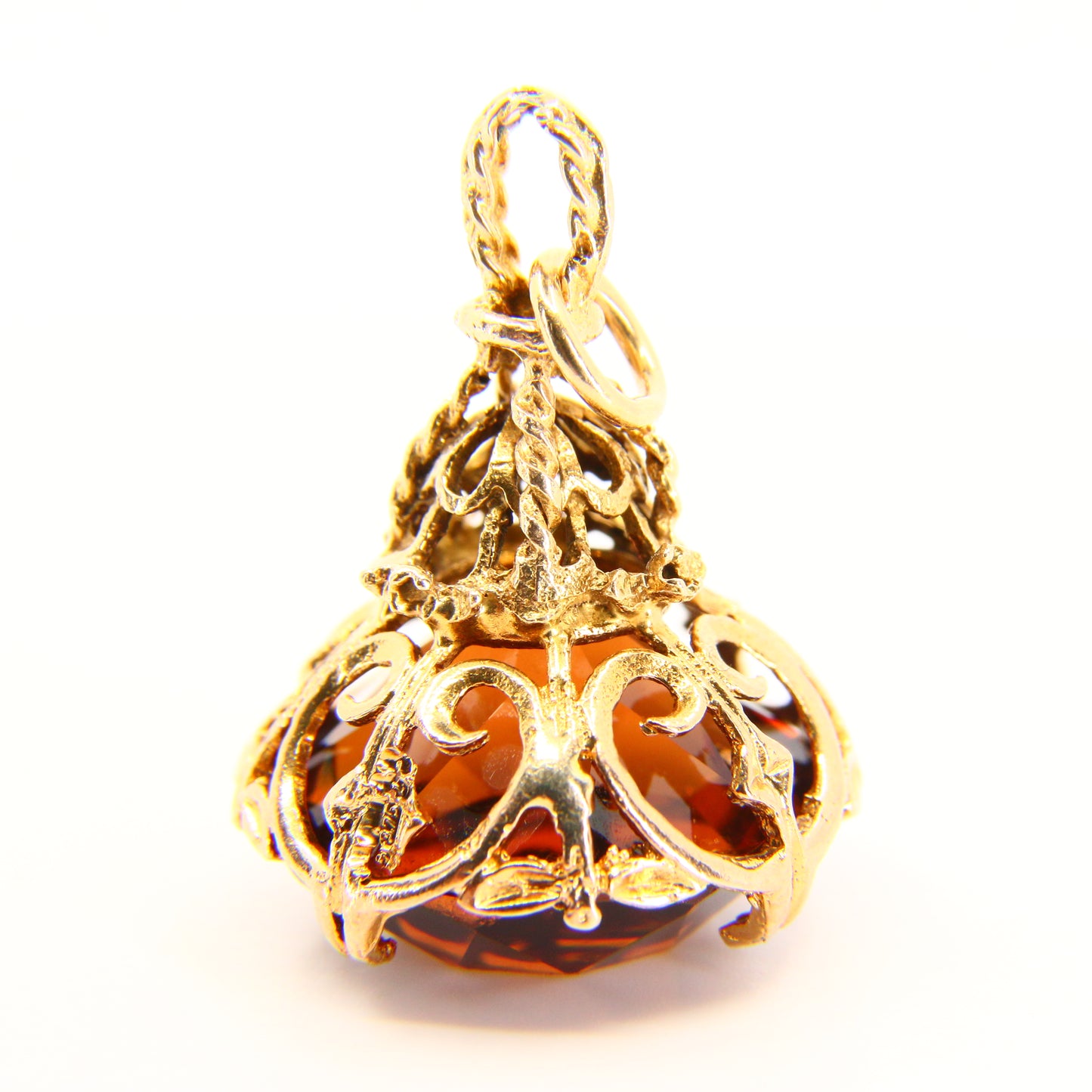 Antique 9ct Gold Drop Fob Pendant Carnelian Hallmarked Yellow Gold Charm Gift