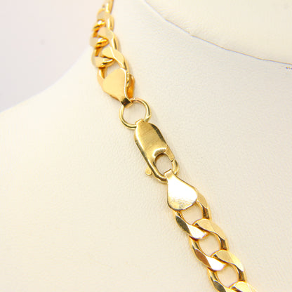 Heavy Vintage 9ct Gold Curb Chain Necklace Hallmarked Yellow Gold Chain Necklace