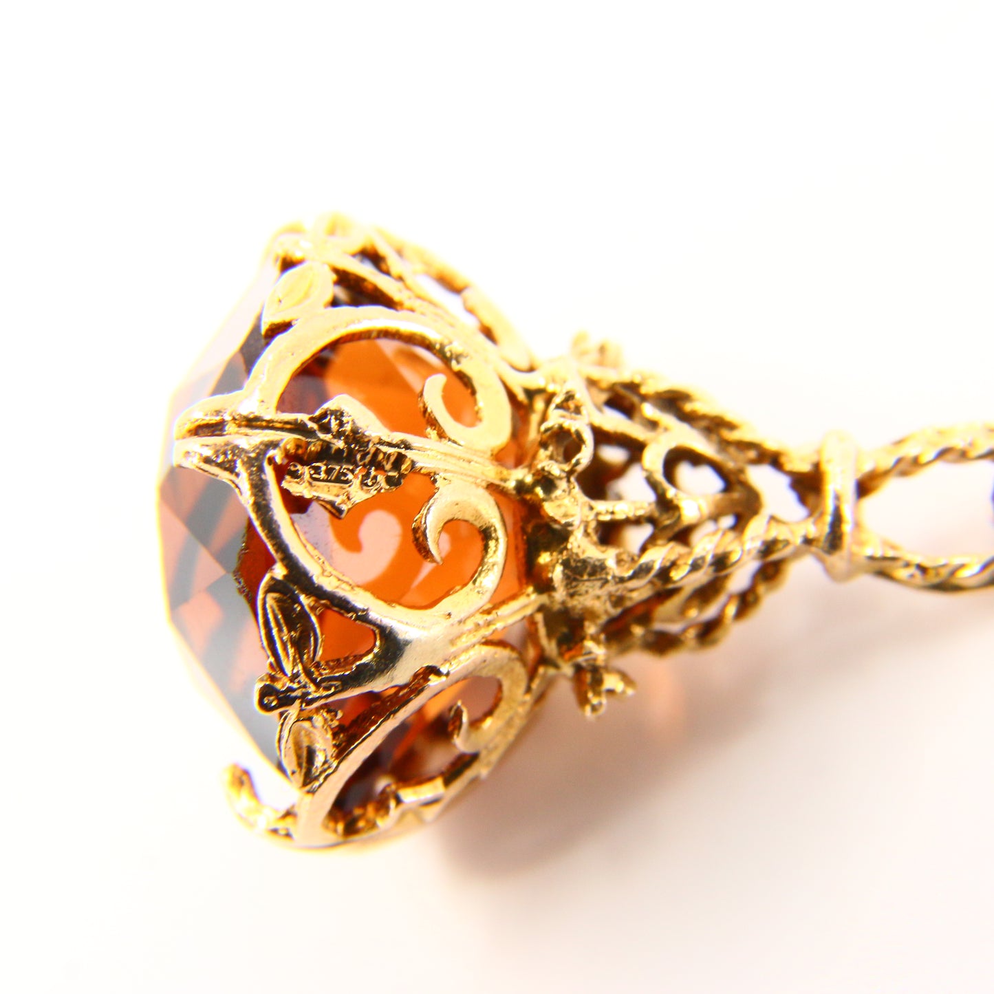 Antique 9ct Gold Drop Fob Pendant Carnelian Hallmarked Yellow Gold Charm Gift